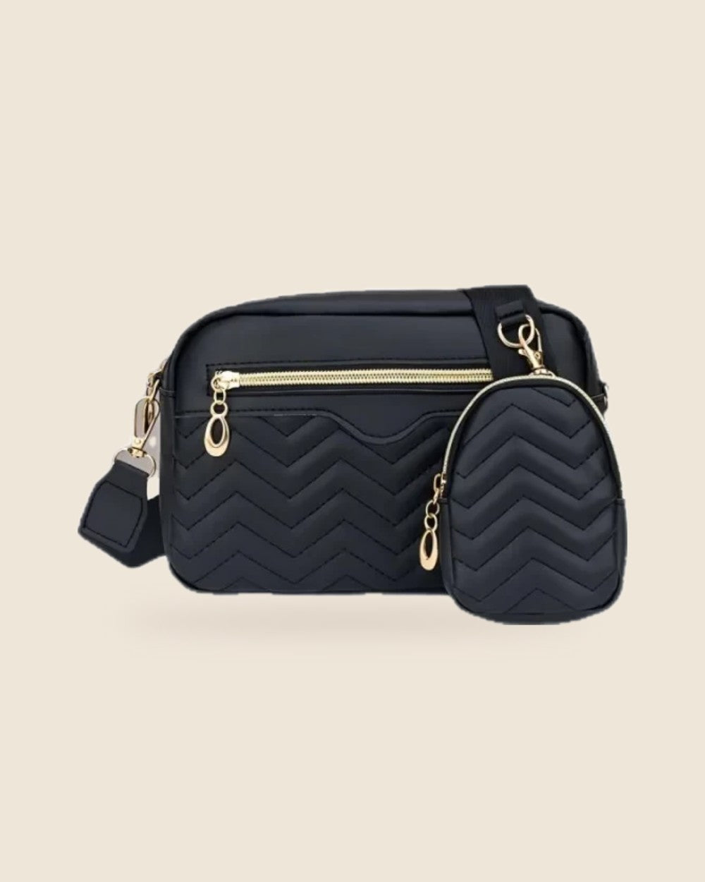 Gift bag on a sand background