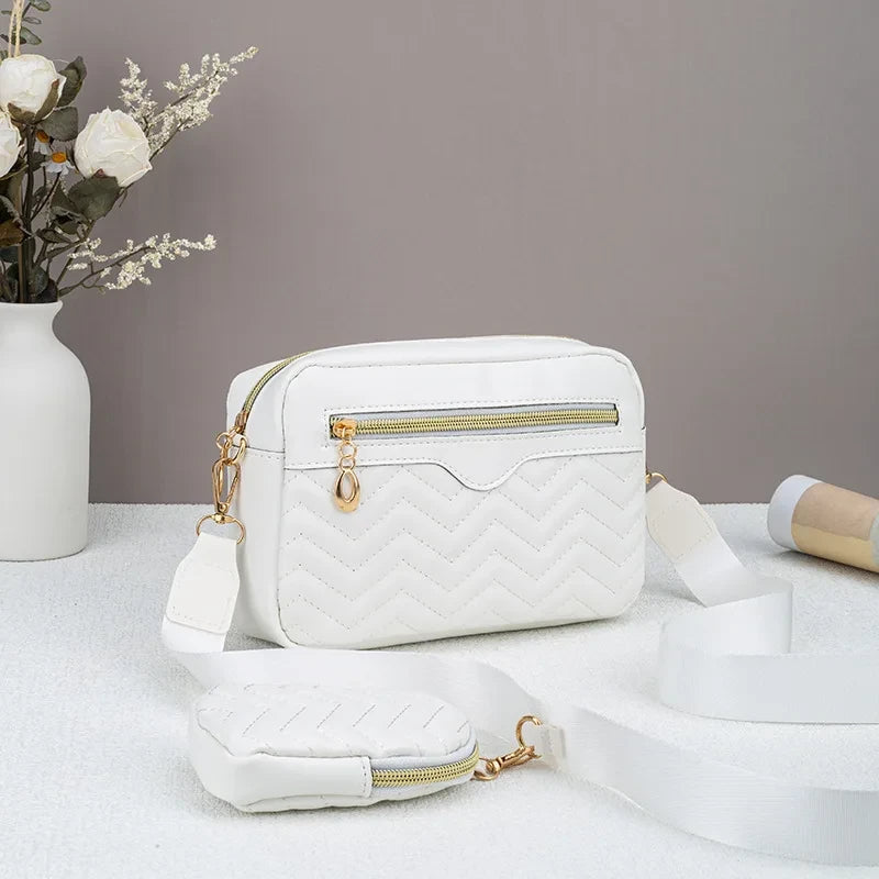 Quilted crossbody bag with mini pouch - view 2