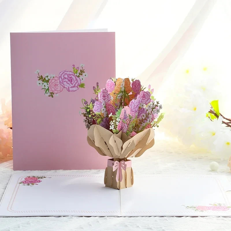 Pop-up flower bouquet card - view 5