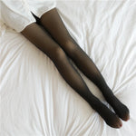 Fleece-Lined Sheer-Look Tights