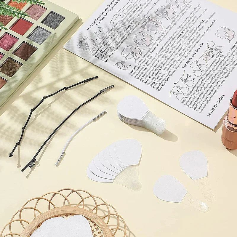 Face tapes and bands on a vanity