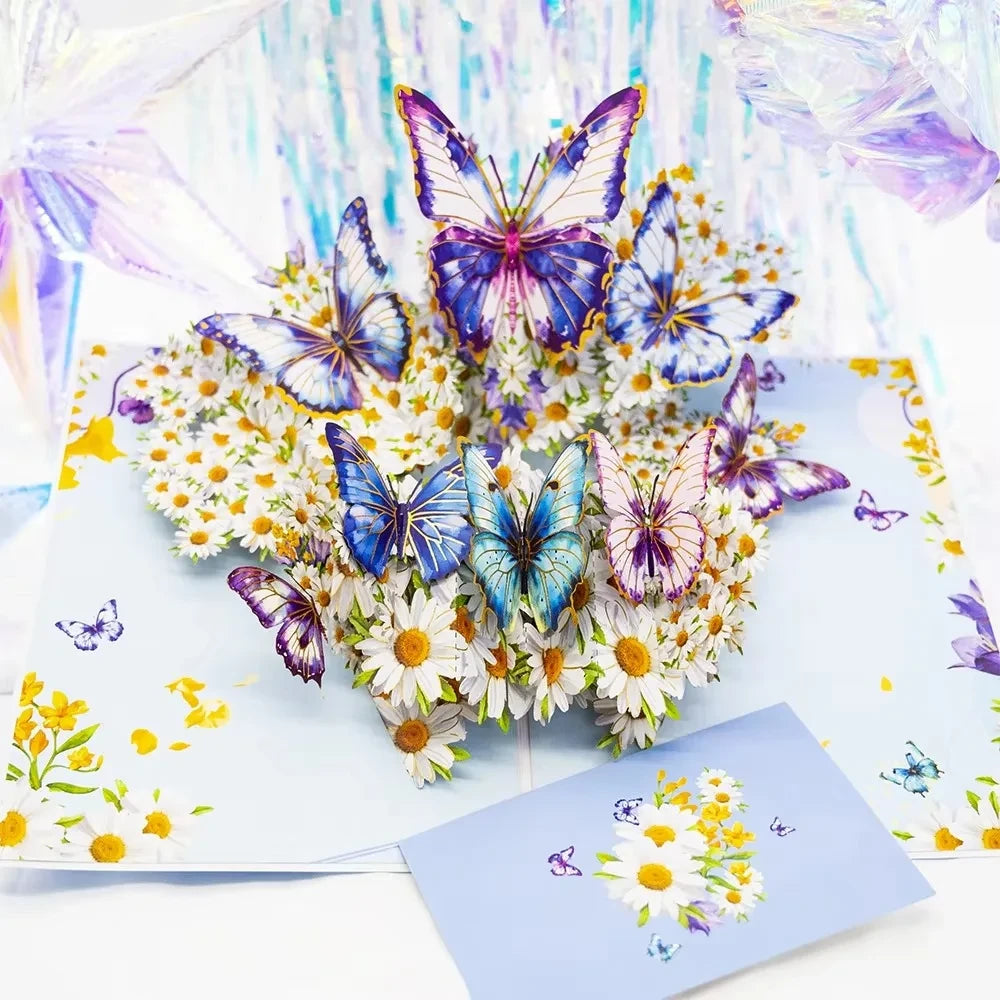 Pop-up flower bouquet card